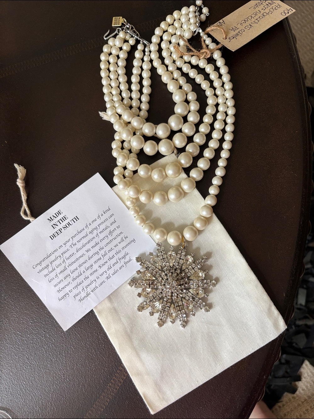 Made in the Deep South Chain Pearl Statement Necklace - Picture 8 of 9